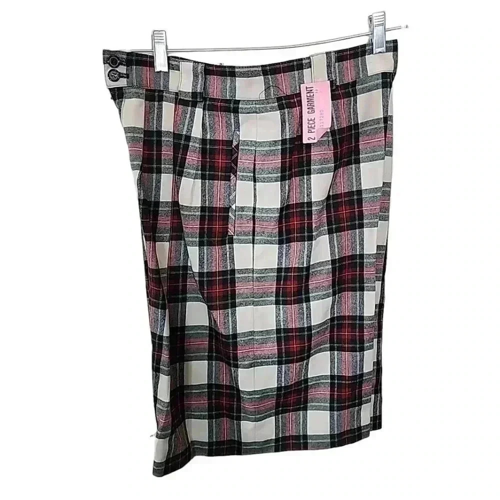 Giorgio Sant’Angelo Vintage Plaid Wool 2-Piece Blazer & Short -Set Size 12 - Picture 4 of 16